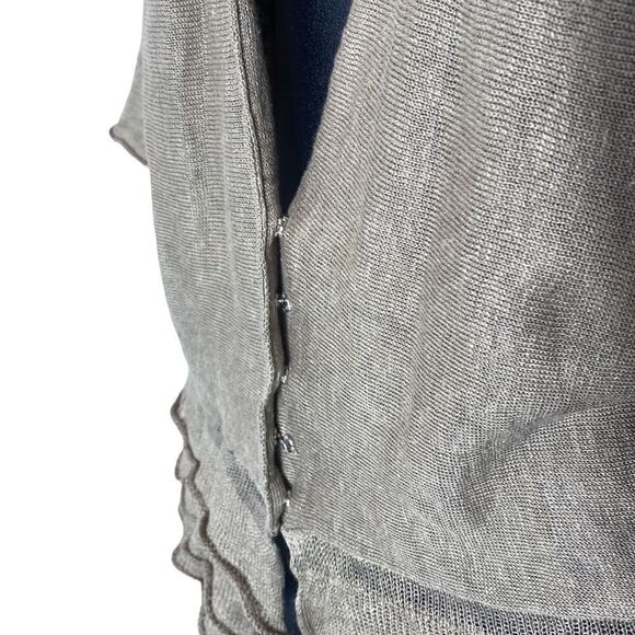 Zadig & Voltaire 100% linen button front cardigan ruffle hem fairy goblincore - Picture 3 of 7